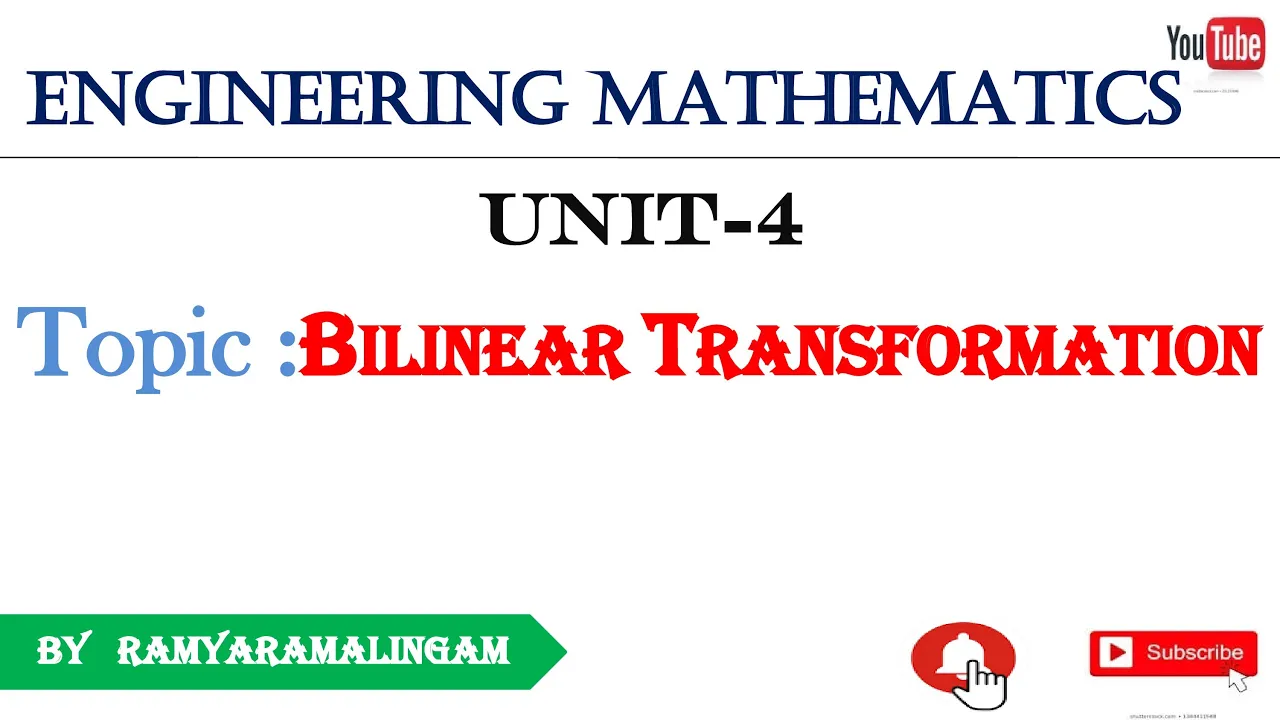 Bilinear Transformation : Conformal Mapping || Complex Analysis || in tamil ||
