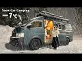 Lagu ［−7℃］大雪の北海道車中泊生活...夜の寒さに凍えるハイエース車中泊/2024年/snow car camping