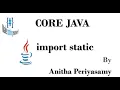 import static package classname Java Programming