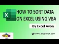 How to Sort Data on Excel using VBA - Excel Avon