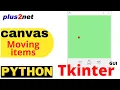 Moving objects in Tkinter Canvas in different directions by using buttons or by timer