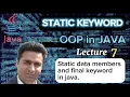 Lecture 7 - Static data members in Java