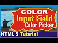 Html 5 Color attribute Html tutorial for beginners Color Picker
