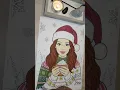 RELAXING Christmas Coloring Page Time-Lapse Cozy Winter Girl with Hot Cocoa Adult Coloring