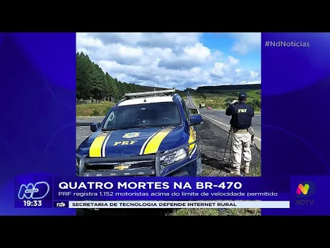 Quatro mortes na BR-470: PRF registra 1.152 motoristas acima do limite de velocidade permitido