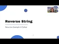 Reverse a String using Recursion in Python