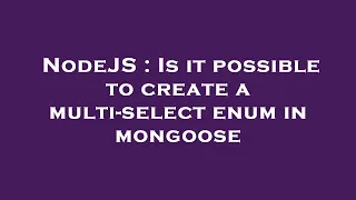 NodeJS Is it possible to create a multi-select enum in mongoose