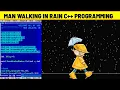 Man walking in rain with umbrella C Program alone man walk in rain c programming c programming