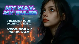 my way my rules uncompromising cyberpunk anthem veo sora realistic ai music video 