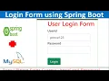 Login Page Spring Boot with MySQL Database