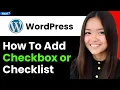 How to Add Checkbox or Checklist in Wordpress 2026 Step By Step