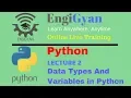 Data Types and Variables in Python Lecture 2 Python EngiGyan