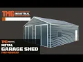 26 x 30 Metal Garage Shed 9 High Double Front Doors 14 Peak 780 Sq-Ft - TMG MS2630