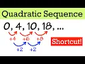 How To Find Quadratic Sequence shortcut proof