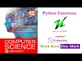 Chapter 7 Book Back One Mark Questions 12th Computer Science Evaluation Python functions