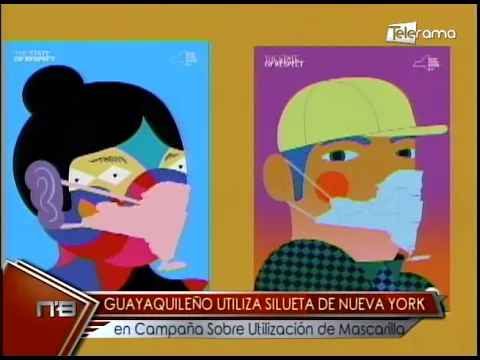 Guayaquileño utiliza silueta de Nueva York en campaña sobre utilización de mascarilla