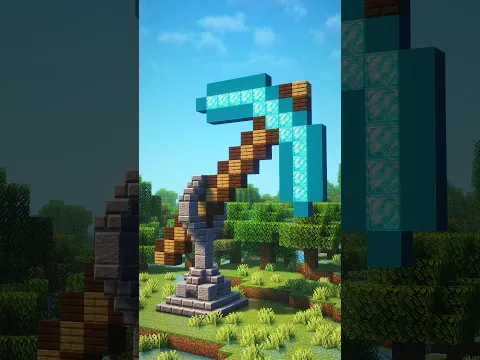 Minecraft Pickaxe Statue....🤔 (Payphone) #minecraft #shorts