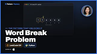 Word Break Problem - LeetCode 139 1-D Linear DP Python