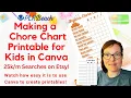 How to Make a Chore Chart Printable for Kids in Canva Crafty Becky Tutorials