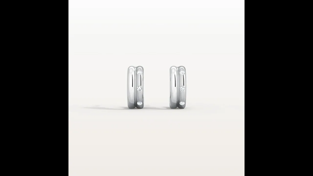 Lab-grown Diamond Half Hoop Stud Earrings in Sterling Silver