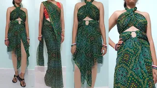 How to wear saree like a dress | different styles girls saree draping for party 