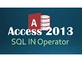 66 SQL - The IN Operator Programming In Access 2013