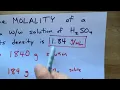 Calculate Molality Given Density and Percent by
