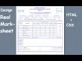 How to make marksheet using html and css Look like real Marksheet on website