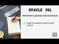 How to insert a data into table SQL queries Oracle queries Oracle SQL Queries Tamil QE Tech