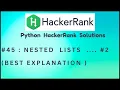 Hackerrank Nested Lists Full Python HackerRank Solutions