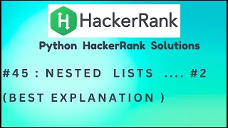 Hackerrank Nested Lists Full Python HackerRank Solutions