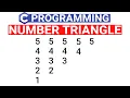 Number Triangle Pattern in C Number Pattern Using C Program - C Language in Hindi