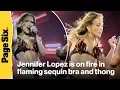 Jennifer Lopez is on fire in flaming sequin bra and thong