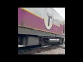 MBTA trains giving hornshows at railroad crossings on the line