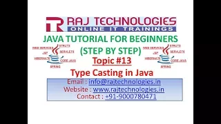 Java tutorial for Beginners 13 Type Casting in Java Raj Technologies