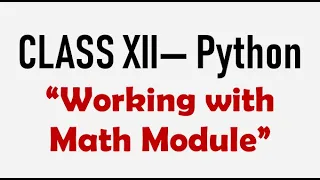 Working with math module in Python