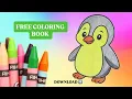 Draw coloring Penguin for Kids printable page for coloring