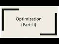 Optimization Part-2 Machine Learning INF8245E Lecture-11 Part-2
