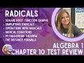 Algebra 1 - Radicals Graphing Simplifying Equations Pythagorean Theorem
