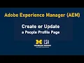 AEM Training Create a People Profile