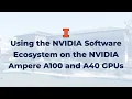 Using the NVIDIA Software Ecosystem on the NVIDIA Ampere A100 and A40 GPUs