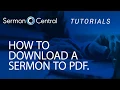 How to download a sermon to PDF Tutorial SermonCentral