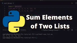 23 How to Sum Elements of Two Lists in Python Python for Beginners
