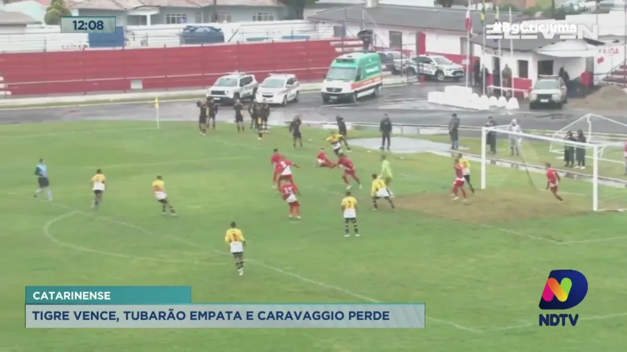 Tigre vence, Tubarão empata e Caravaggio perde no Campeonato Catarinense
