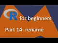 R for beginners Part 14 Rename columns Most important R commands