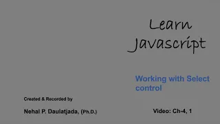 Learn Javascript Working with Select Control - Index