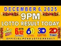 9pm Lotto Result Today PCSO December 6 2025