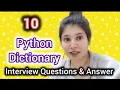 10 Python Dictionary Interview Questions Python Coding for Beginners to Advanced