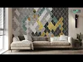 Blue and Gold Hexagonal Geometric Abstract Removable Wallpapers Design for Best Home Interior Design