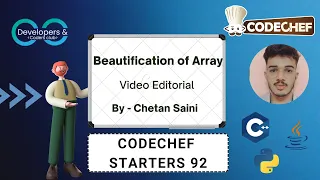 Beautification of array Starters 92 CodeChef DCC NIT-A